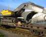 Rail transportation of construction equipment