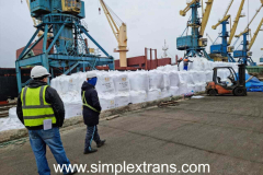 Transshipment of goods at the ports of Poti and Batumi, Georgia.