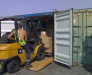 Cargo reloading from the maritime container into rail container